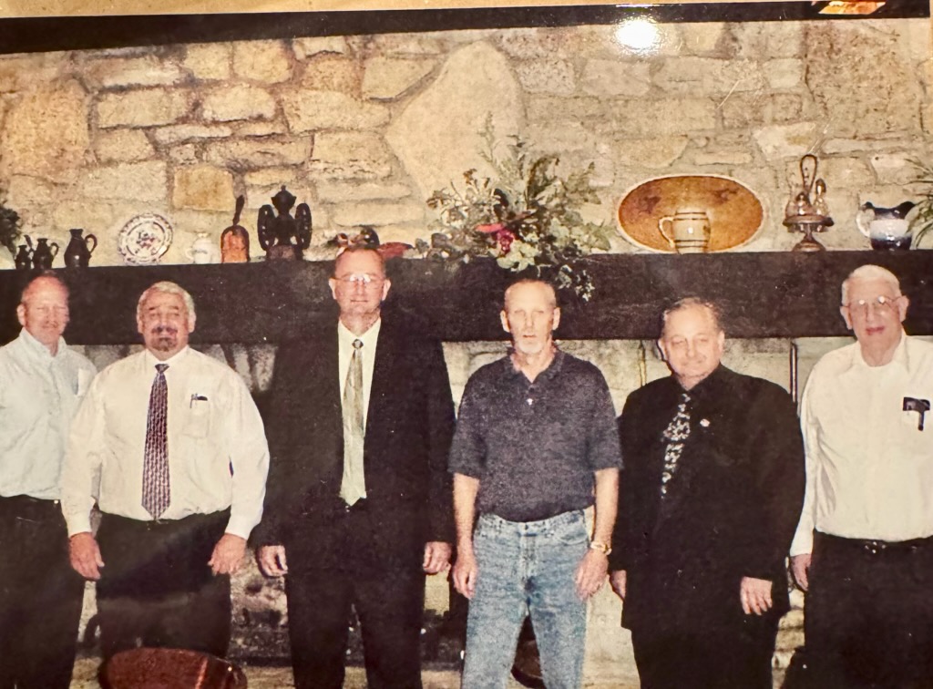 Bob, Sam, Jim, John, William and Fred at Gray's Restaurant.
