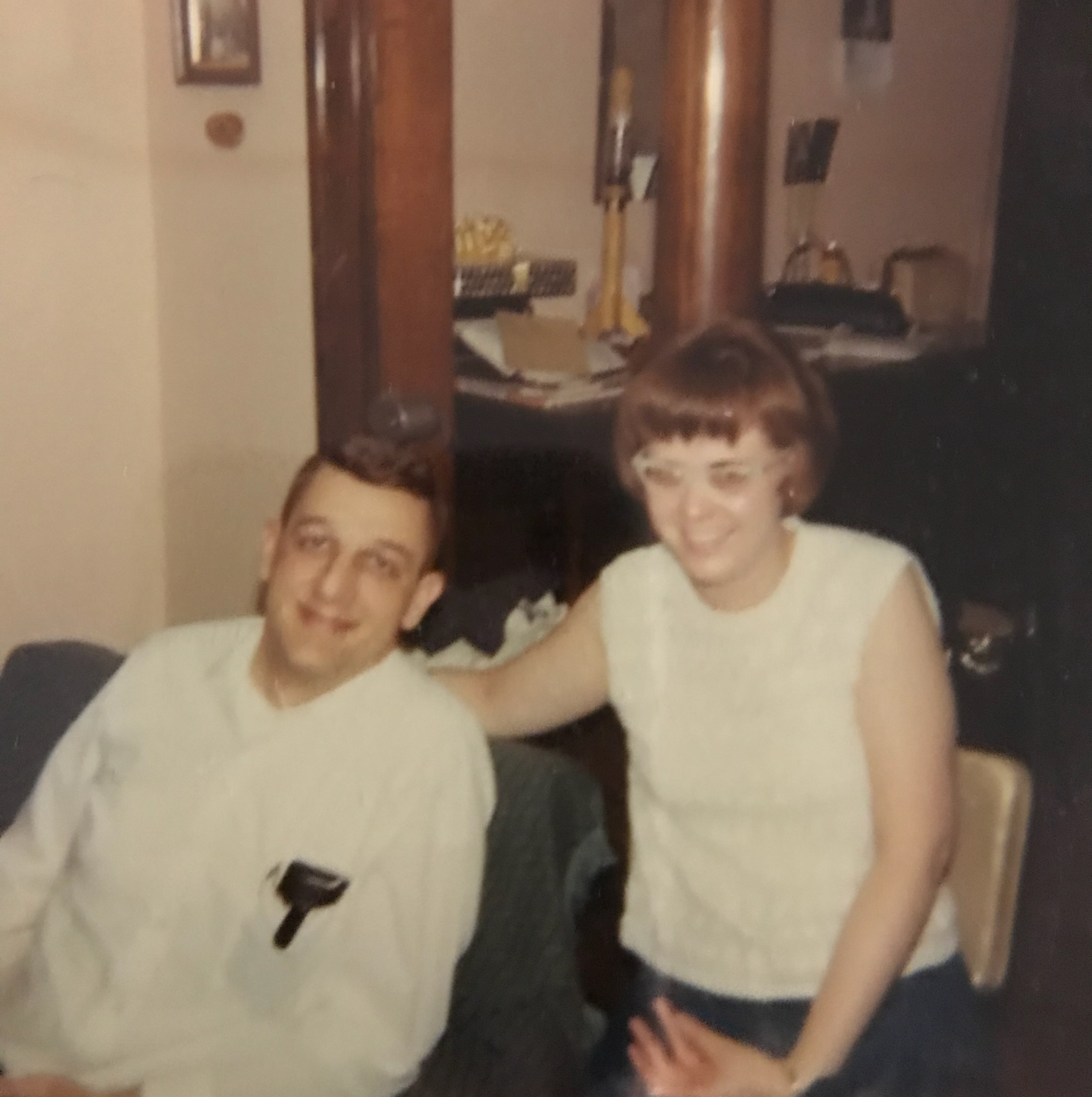 Fred and Bev young couple sitting