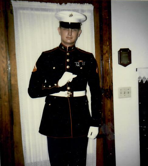 In Marine Corps Dress Blues