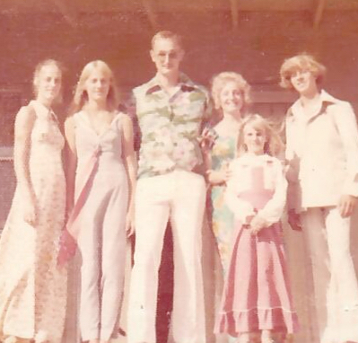 Family picture in Hawaii on the back porch of 2665c Dias Pl, MCAS housing