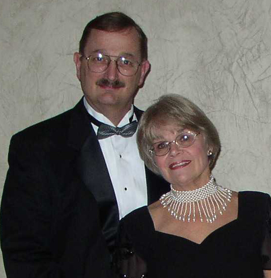 Jim and Judy, in formal wear.